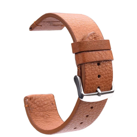 Vintage Genuine Leather Watchbands – Dark Brown Smooth Strap with Stainless Steel Pin Buckle in 18mm, 20mm, 22mm