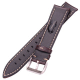 Handcrafted Vintage Leather Watchbands – Genuine Calfskin Straps in Black and Dark Brown, Available in 18mm to 24mm Sizes with Pin Buckle