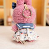 Labubu Doll Navy Dress Student Outfit – 17cm Plush Clothes Three-Piece Set with Skirt, Shirt & Hat Accessories for Cute Styling