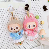 Labubu Doll Student Maid Dress Set – 17cm Plush Outfit with Uniform-Style Dress and Hairpin Accessories for Cute Collector Styling