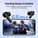 T13 ANC Wireless Earphones: Bluetooth 5.3 TWS with Active Noise Cancellation, 4 Mics ENC In-Ear Headset, Hands-Free Earbuds