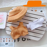 Labubu I & II Doll Animal Overalls Set – 17cm Plush Outfit with White T-Shirt & Hat Doll Clothes Accessories for Cute Display
