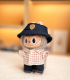Plaid Shirt, Jeans & Hat Outfit Set for 17cm Labubu Dolls – Trendy Three-Piece Fashion Clothes Accessories
