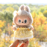 Labubu V1 Doll Wedding Dress Outfit – 17cm Vinyl Pendant Clothes Set with Elegant Uniform-Style Gown Accessories for Girls