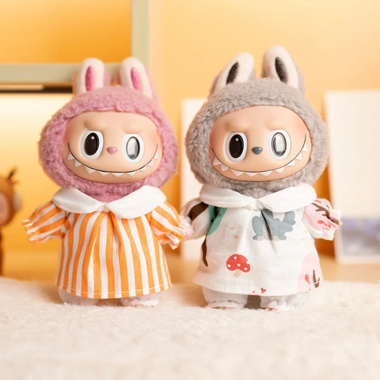 Labubu Idol Doll Shirt & Shorts Set – 17cm Plush Doll Clothes Two-Piece Outfit for DIY Styling, Play, and Gift Accessories