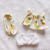 Labubu Doll Fruit Outfit Set – 17cm Plush Clothes with Cherry or Pineapple Print Three-Piece Set for Stylish Doll Dress-Up