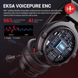 EKSA E900 BT 2.4G Wireless/Wired Gaming Headphones – Bluetooth 5.0 Headset for PC, PS4, PS5, and Xbox | Features ENC Microphone and 50 Hours of Playtime