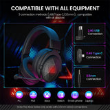EKSA-E900 Wireless Headphones – 5.8GHz Gaming Headset with 15ms Low Latency, ENC Noise-Canceling Microphone | Compatible with PC, PS5, Xbox, and Switch