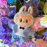 Labubu Idol Doll Bow Tie Men’s Suit – 17cm Mini Plush Doll Outfit with Glasses for Birthday & Display Accessories