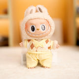 17cm Labubu Idol Dolls British Couple Sweater Outfit – Cute JK Skirt Suit Clothing Set for Mini Plush Doll Accessories & Styling Gifts