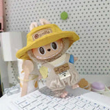 Turtle Shell Hooded Outfit Set for 17cm Labubu Dolls – Overalls, Hat & Shirt Plush Accessories for Vinyl Fans