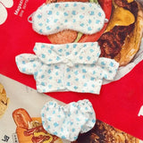 Pajama Set with Eye Mask for 17cm Labubu Dolls – Soft Cotton Sleepwear Outfit Accessories for Plush Fans