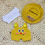 Labubu Doll Outfit Set – 17cm Cute White Shirt, Animal Overalls & Hat Dress-Up Clothes for Fashion Accessories Lovers