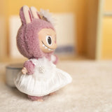 Labubu Doll Suspender Dress Set – 4 Color Options Outfit for 17cm Plush Dolls with Animal-Inspired Design & Dress-Up Accessories