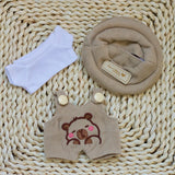 Labubu Doll Outfit Set – 17cm Cute White Shirt, Animal Overalls & Hat Dress-Up Clothes for Fashion Accessories Lovers