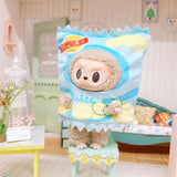 Labubu Doll To-Go Bag & Bedding Set – 17cm Plush Doll Accessories with Crossbody Carry Bags & Sleeping Bed for DIY Travel Play