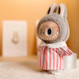 Labubu Idol Doll Shirt & Shorts Set – 17cm Plush Doll Clothes Two-Piece Outfit for DIY Styling, Play, and Gift Accessories