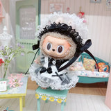 Labubu Doll Student Maid Dress Set – 17cm Plush Outfit with Uniform-Style Dress and Hairpin Accessories for Cute Collector Styling