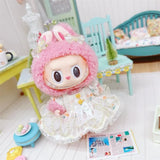 Adorable Doll Clothes Set for 17cm Labubu – Plush Outfit, Suit, Jumpsuit & Dress Accessories