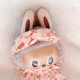 Labubu Doll Fruit Outfit Set – 17cm Plush Clothes with Cherry or Pineapple Print Three-Piece Set for Stylish Doll Dress-Up