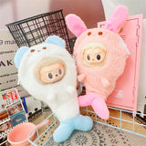 Labubu Doll To-Go Bag & Bedding Set – 17cm Plush Doll Accessories with Crossbody Carry Bags & Sleeping Bed for DIY Travel Play