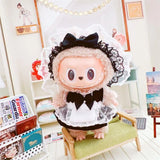 Labubu Doll Student Maid Dress Set – 17cm Plush Outfit with Uniform-Style Dress and Hairpin Accessories for Cute Collector Styling