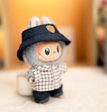 Plaid Shirt, Jeans & Hat Outfit Set for 17cm Labubu Dolls – Trendy Three-Piece Fashion Clothes Accessories