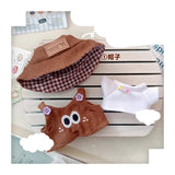 Labubu I & II Doll Animal Overalls Set – 17cm Plush Outfit with White T-Shirt & Hat Doll Clothes Accessories for Cute Display