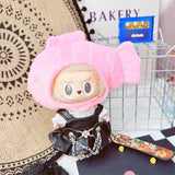 Turtle Shell Hooded Outfit Set for 17cm Labubu Dolls – Overalls, Hat & Shirt Plush Accessories for Vinyl Fans