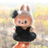 Labubu V1 Doll Wedding Dress Outfit – 17cm Vinyl Pendant Clothes Set with Elegant Uniform-Style Gown Accessories for Girls