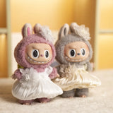 Labubu Doll Suspender Dress Set – 4 Color Options Outfit for 17cm Plush Dolls with Animal-Inspired Design & Dress-Up Accessories
