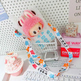 Labubu Doll To-Go Bag & Bedding Set – 17cm Plush Doll Accessories with Crossbody Carry Bags & Sleeping Bed for DIY Travel Play