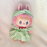 Labubu Doll Fruit Outfit Set – 17cm Plush Clothes with Cherry or Pineapple Print Three-Piece Set for Stylish Doll Dress-Up