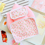 Labubu Doll To-Go Bag & Bedding Set – 17cm Plush Doll Accessories with Crossbody Carry Bags & Sleeping Bed for DIY Travel Play