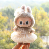 Labubu V1 Doll Wedding Dress Outfit – 17cm Vinyl Pendant Clothes Set with Elegant Uniform-Style Gown Accessories for Girls