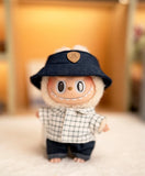 Plaid Shirt, Jeans & Hat Outfit Set for 17cm Labubu Dolls – Trendy Three-Piece Fashion Clothes Accessories