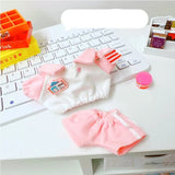 Labubu Doll Student Maid Dress Set – 17cm Plush Outfit with Uniform-Style Dress and Hairpin Accessories for Cute Collector Styling