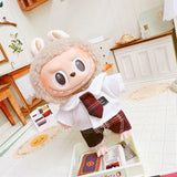 Labubu Doll Student Maid Dress Set – 17cm Plush Outfit with Uniform-Style Dress and Hairpin Accessories for Cute Collector Styling