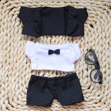 Labubu Idol Doll Bow Tie Men’s Suit – 17cm Mini Plush Doll Outfit with Glasses for Birthday & Display Accessories