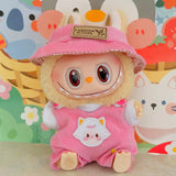 Labubu Doll Animal Overalls Fashion Set – Cute White Shirt, Hat & Outfit Accessories for 17cm Plush Dolls