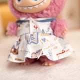 Labubu Doll Navy Dress Student Outfit – 17cm Plush Clothes Three-Piece Set with Skirt, Shirt & Hat Accessories for Cute Styling