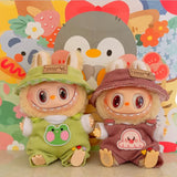 Labubu Doll Animal Overalls Fashion Set – Cute White Shirt, Hat & Outfit Accessories for 17cm Plush Dolls