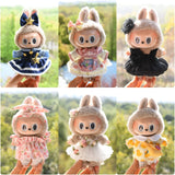 Labubu V1 Doll Wedding Dress Outfit – 17cm Vinyl Pendant Clothes Set with Elegant Uniform-Style Gown Accessories for Girls