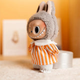 Labubu Idol Doll Shirt & Shorts Set – 17cm Plush Doll Clothes Two-Piece Outfit for DIY Styling, Play, and Gift Accessories