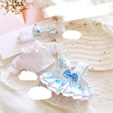 Labubu Doll Student Maid Dress Set – 17cm Plush Outfit with Uniform-Style Dress and Hairpin Accessories for Cute Collector Styling