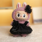 Labubu Doll Suspender Dress Set – 4 Color Options Outfit for 17cm Plush Dolls with Animal-Inspired Design & Dress-Up Accessories