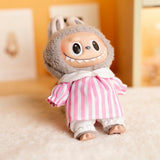 Labubu Idol Doll Shirt & Shorts Set – 17cm Plush Doll Clothes Two-Piece Outfit for DIY Styling, Play, and Gift Accessories
