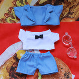 Labubu Idol Doll Bow Tie Men’s Suit – 17cm Mini Plush Doll Outfit with Glasses for Birthday & Display Accessories