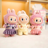 17cm Labubu Idol Dolls British Couple Sweater Outfit – Cute JK Skirt Suit Clothing Set for Mini Plush Doll Accessories & Styling Gifts