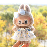 Labubu V1 Doll Wedding Dress Outfit – 17cm Vinyl Pendant Clothes Set with Elegant Uniform-Style Gown Accessories for Girls